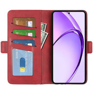 Oppo A80 5G Hoesje - MobyDefend Luxe Wallet Book Case (Sluiting Zijkant) - Rood