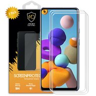 3-Pack Samsung Galaxy A21s Screenprotectors - MobyDefend Case-Friendly Screensavers - Gehard Glas