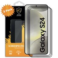 3-Pack Samsung Galaxy S24 Screenprotectors - MobyDefend Screensavers Met Zwarte Randen - Gehard Glas 
