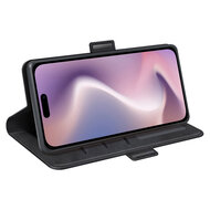 iPhone 16 Hoesje - MobyDefend Luxe Wallet Book Case (Sluiting Zijkant) - Zwart