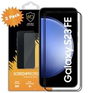 2-Pack Samsung Galaxy S23 FE Screenprotectors - MobyDefend Screensavers Met Zwarte Randen - Gehard Glas 