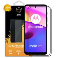 2-Pack Motorola Moto E40 / Moto E30 Screenprotectors - MobyDefend Screensaver Met Zwarte Randen - Gehard Glas