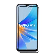 2-Pack Oppo A17 Screenprotectors - MobyDefend Screensavers Met Zwarte Randen - Gehard Glas