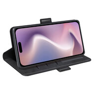 iPhone 16 Plus Hoesje - MobyDefend Luxe Wallet Book Case (Sluiting Zijkant) - Zwart