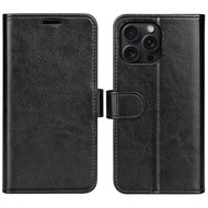 iPhone 16 Pro Max Hoesje - MobyDefend Wallet Book Case (Sluiting Achterkant) - Zwart
