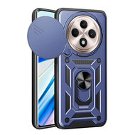 Oppo Reno12 F Hoesje - MobyDefend Pantsercase Met Draaibare Ring - Blauw