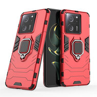 Xiaomi 13T / 13T Pro Hoesje - MobyDefend Dubbelgelaagde Pantsercase Met Standaard - Rood