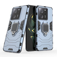 Xiaomi 13T / 13T Pro Hoesje - MobyDefend Dubbelgelaagde Pantsercase Met Standaard - Blauw