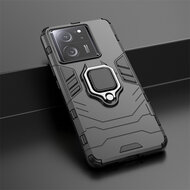 Xiaomi 13T / 13T Pro Hoesje - MobyDefend Dubbelgelaagde Pantsercase Met Standaard - Zwart