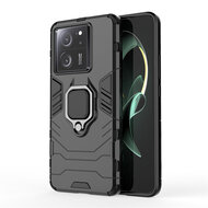 Xiaomi 13T / 13T Pro Hoesje - MobyDefend Dubbelgelaagde Pantsercase Met Standaard - Zwart