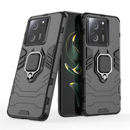 Xiaomi 13T / 13T Pro Hoesje - MobyDefend Dubbelgelaagde Pantsercase Met Standaard - Zwart