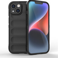 iPhone 15 Hoesje - MobyDefend TPU Gripcase - Zwart