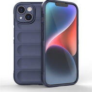 iPhone 15 Hoesje - MobyDefend TPU Gripcase - Blauw