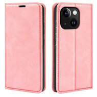 iPhone 15 Hoesje - Luxe Wallet Bookcase (Magnetische Sluiting) - Roze
