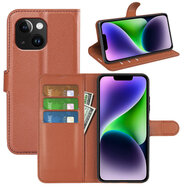 iPhone 15 Hoesje - MobyDefend Kunstleren Wallet Book Case (Sluiting Voorkant) - Bruin