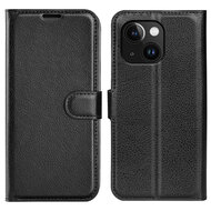 iPhone 15 Hoesje - MobyDefend Kunstleren Wallet Book Case (Sluiting Voorkant) - Zwart