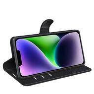 iPhone 15 Hoesje - MobyDefend Kunstleren Wallet Book Case (Sluiting Voorkant) - Zwart