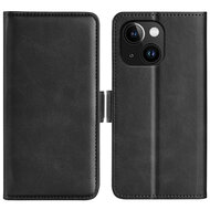 iPhone 15 Hoesje - MobyDefend Luxe Wallet Book Case (Sluiting Zijkant) - Zwart