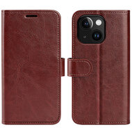 iPhone 15 Hoesje - MobyDefend Wallet Book Case (Sluiting Achterkant) - Bruin