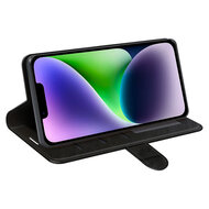 iPhone 15 Hoesje - MobyDefend Wallet Book Case (Sluiting Achterkant) - Zwart