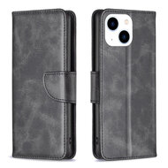 iPhone 15 Hoesje - MobyDefend Wallet Book Case Met Koord - Zwart