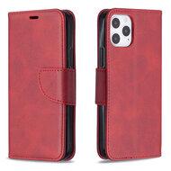 iPhone 12 / iPhone 12 Pro Hoesje - MobyDefend Wallet Book Case Met Koord - Rood
