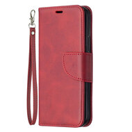 iPhone 12 / iPhone 12 Pro Hoesje - MobyDefend Wallet Book Case Met Koord - Rood