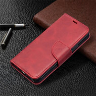 iPhone 12 / iPhone 12 Pro Hoesje - MobyDefend Wallet Book Case Met Koord - Rood
