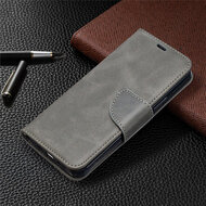 iPhone 12 / iPhone 12 Pro Hoesje - MobyDefend Wallet Book Case Met Koord - Grijs