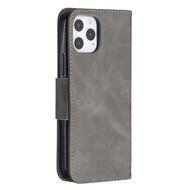 iPhone 12 / iPhone 12 Pro Hoesje - MobyDefend Wallet Book Case Met Koord - Grijs