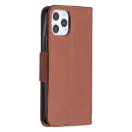 iPhone 12 / iPhone 12 Pro Hoesje - MobyDefend Wallet Book Case Met Koord - Bruin