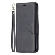 iPhone 12 / iPhone 12 Pro Hoesje - MobyDefend Wallet Book Case Met Koord - Zwart