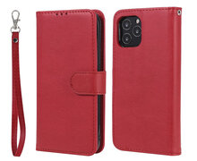 iPhone 12 / iPhone 12 Pro Hoesje - MobyDefend Luxe 2-in-1 Wallet Book Case Met Uitneembare Backcover - Rood