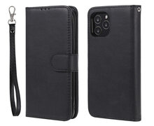 iPhone 12 / iPhone 12 Pro Hoesje - MobyDefend Luxe 2-in-1 Wallet Book Case Met Uitneembare Backcover - Zwart