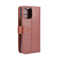 Apple iPhone 12 / iPhone 12 Pro Hoesje - MobyDefend Wallet Book Case (Sluiting Achterkant) - Bruin