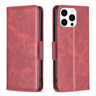 iPhone 15 Pro Hoesje - MobyDefend Wallet Book Case Met Koord - Rood