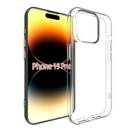 iPhone 15 Pro Hoesje - MobyDefend Transparante TPU Backcover - Volledig Doorzichtig
