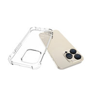 iPhone 15 Pro Hoesje - MobyDefend Transparante Shockproof TPU Backcover - Verstevigde Hoeken - Volledig Doorzichtig