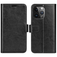 iPhone 15 Pro Hoesje - MobyDefend Wallet Book Case (Sluiting Achterkant) - Zwart