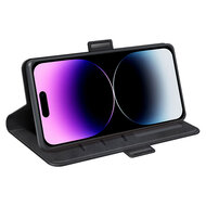 iPhone 15 Pro Hoesje - MobyDefend Luxe Wallet Book Case (Sluiting Zijkant) - Zwart