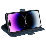 iPhone 15 Pro Hoesje - MobyDefend Luxe Wallet Book Case (Sluiting Zijkant) - Blauw