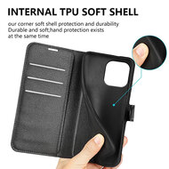 iPhone 15 Pro Hoesje - MobyDefend Kunstleren Wallet Book Case (Sluiting Voorkant) - Zwart