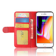Apple iPhone SE (2020/2022) / iPhone 7 / iPhone 8 Hoesje - MobyDefend Wallet Book Case (Sluiting Achterkant) - Rood