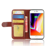 Apple iPhone SE (2020/2022) / iPhone 7 / iPhone 8 Hoesje - MobyDefend Wallet Book Case (Sluiting Achterkant) - Bruin