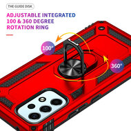 Samsung Galaxy A53 Hoesje - MobyDefend Pantsercase Met Draaibare Ring - Zwart