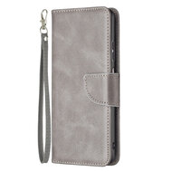 Samsung Galaxy A53 Hoesje - MobyDefend Wallet Book Case Met Koord - Grijs