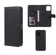 iPhone 12 / iPhone 12 Pro Hoesje - MobyDefend Luxe 2-in-1 Wallet Book Case Met Uitneembare Backcover - Zwart