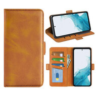 Samsung Galaxy A54 Hoesje - MobyDefend Luxe Wallet Book Case (Sluiting Zijkant) - Lichtbruin