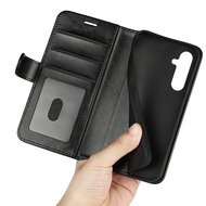 Samsung Galaxy A54 Hoesje - MobyDefend Wallet Book Case (Sluiting Achterkant) - Zwart