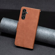 Samsung Galaxy A54 Hoesje - MobyDefend Wallet Book Case Met Koord - Bruin